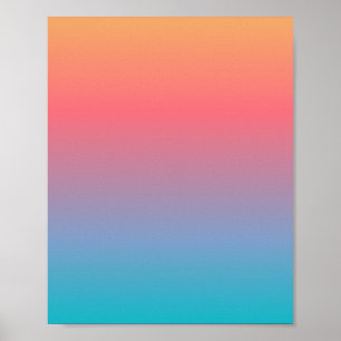 Poster Ombre orange bleu