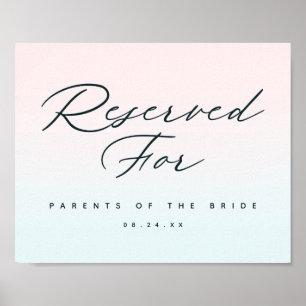 Poster Ombre Réservée Pour Le Panneau De Siège De Récepti