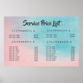 Poster Ombre Service Price Menu Custom Prinster (Devant)