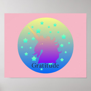 Poster Ombre unicorne avec gratitude