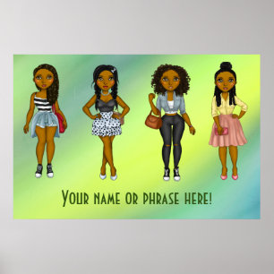 Poster Ombre verte des femmes de Sassy Diva personnalisée