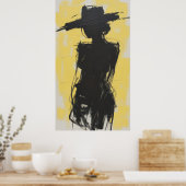 Poster Ombres en jaune (Cuisine)