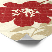 Poster Ombres florales en rouge et orange (Coin)