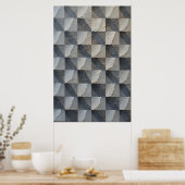 Poster Ombres géométriques : une illusion de texture scul (Cuisine)
