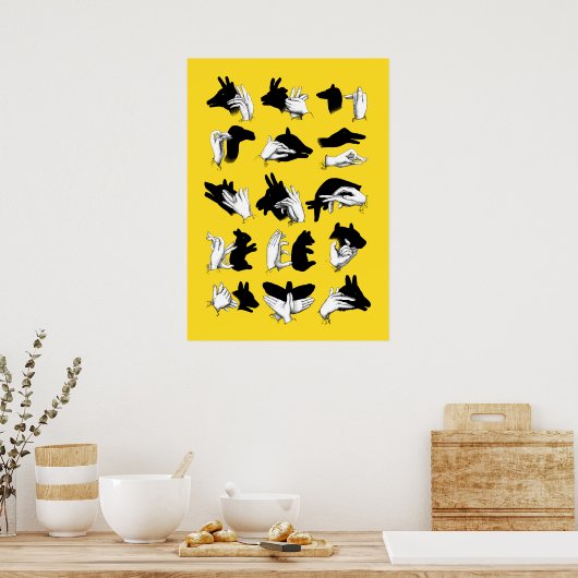 Poster Ombres main (Cuisine)