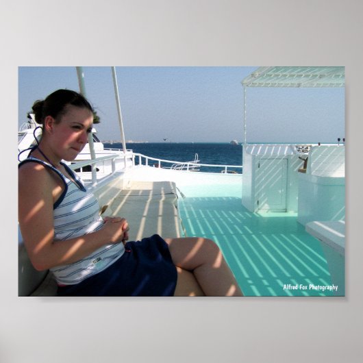 Poster Ombres sur le pont ensoleillé (Devant)