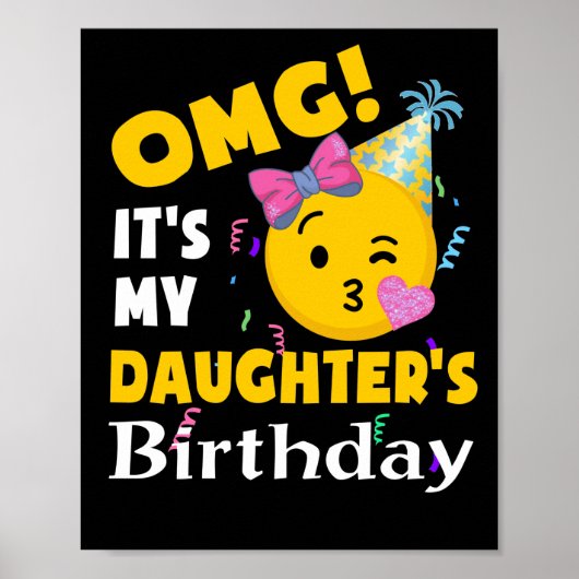 Poster OMG C'est l'anniversaire de ma fille Emoji Anniver (Devant)