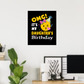 Poster OMG C'est le Cool d'anniversaire de ma fille Emoji (Bureau à domicile)