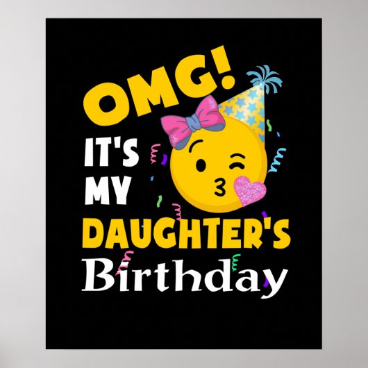 Poster OMG C'est le Cool d'anniversaire de ma fille Emoji (Devant)