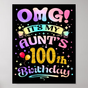 Poster Omg C'est Les 100 Ans De Ma Tante Joyeux 100 Ans