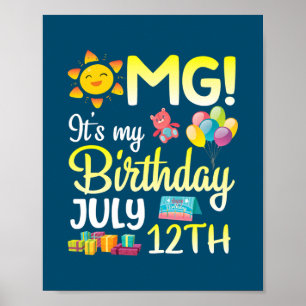 Poster OMG It's My Birthday On July 12e Happy Papa Maman