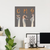 Poster OMG Ostriches (Bureau à domicile)