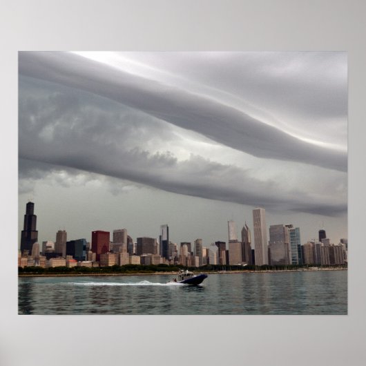 Poster Ominous Chicago Skyline (Devant)