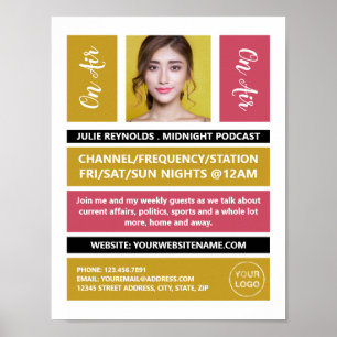 Poster On Air - Podcaster Photo - Retro Podcast