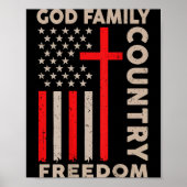 Poster On-back God Family Country Dom Patriotic Christian (Devant)