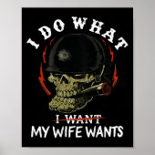 Poster (on Back) I Do What My Wife's Want Funny Skull Mil (Devant)
