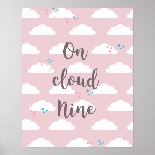 Poster On Cloud Nine Typographie Cloud (Devant)