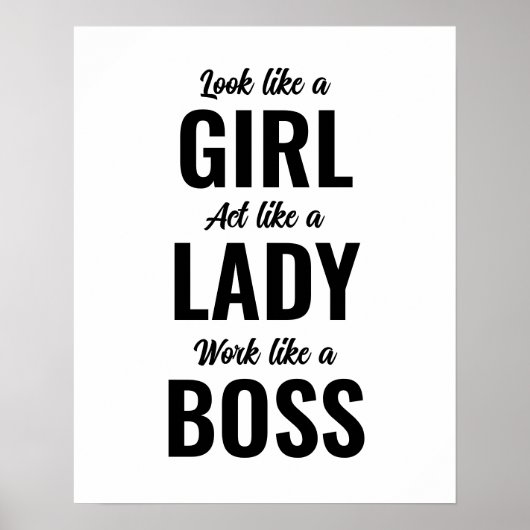 Poster On dirait une fille Agir comme une dame Travailler (Devant)