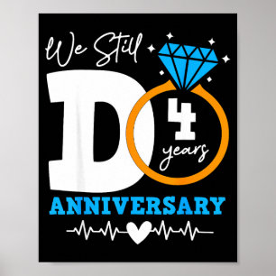Poster On fait toujours après 4 ans Couple drôle 4ème ann