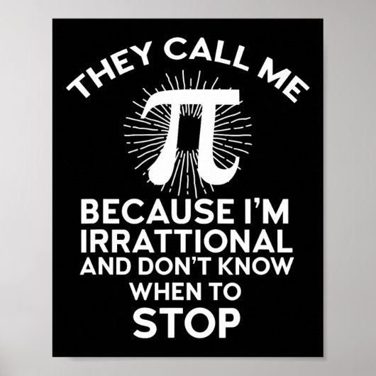 Poster On M'Appelle Pi Funny Math Enseignant Geek 3.14 Pi (Devant)