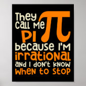 Poster On M'Appelle Symbole Pi Irrationnel Math Pi Day Sc (Devant)