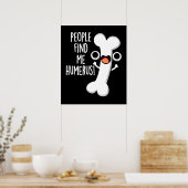 Poster On Me Trouve Humerus Funny Bone Pun Dark BG (Cuisine)