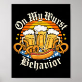 Poster On My Wurst Behavior Retro Groovy Beer  (Devant)
