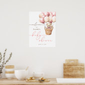 Poster On Peut Attendre | Accueil Baby shower rose (Cuisine)