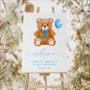 Poster On peut attendre Blue Boy Baby shower Signal