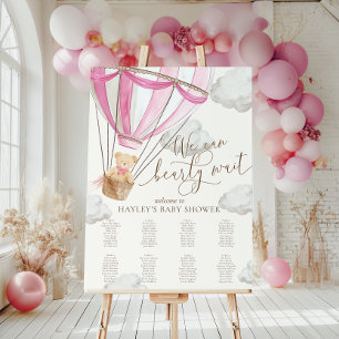 Poster On Peut Attendre De Façon Rapide Baby shower Rose