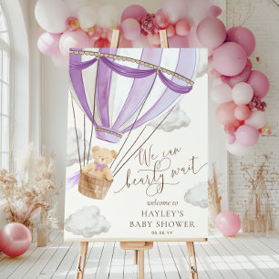 Poster On peut attendre le Baby shower de ballon à air ch