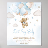 Poster On peut attendre l'ours Balloon Ne pas dire bébé (Devant)