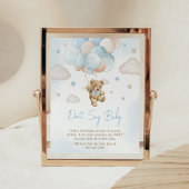 Poster On peut attendre l'ours Balloon Ne pas dire bébé