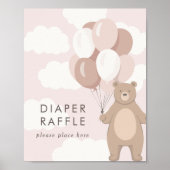Poster On Peut Attendre | SYMBOLE Baby shower rose (Devant)