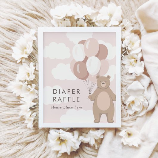 Poster On Peut Attendre | SYMBOLE Baby shower rose