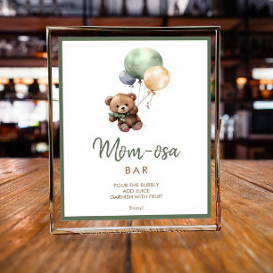 Poster On peut attendre Teddy Bear Baby shower Maman-osa