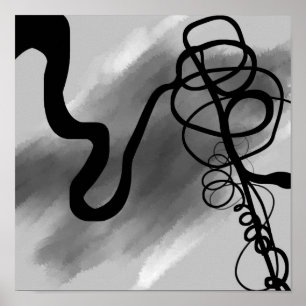 Poster On the Grid: Abstract Black and Gray