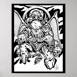 Poster "ON THE THRONE OF SKULLS" Art Print RICHARD DEAN