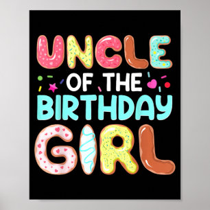 Poster Oncle branché de la fille d'anniversaire Mignonne