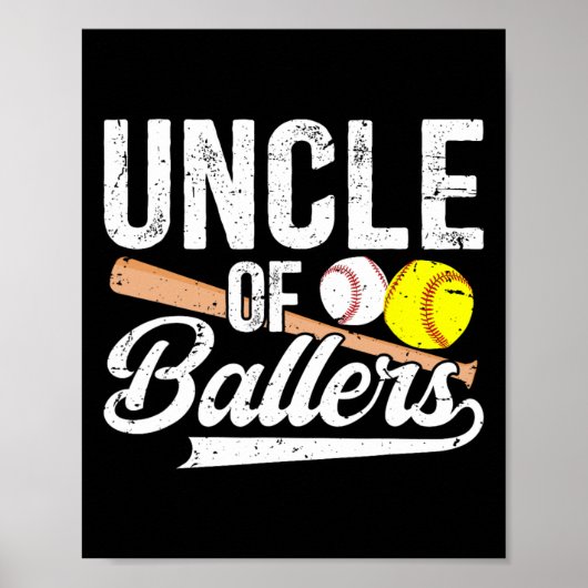 Poster Oncle De Ballers Baseball Softball Oncle (Devant)
