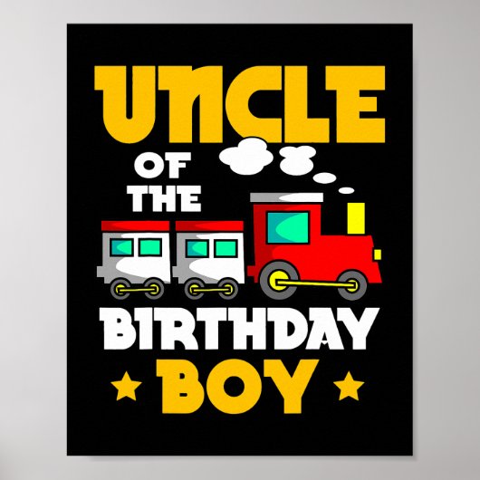 Poster Oncle De L'Anniversaire Boy Train Anniversaire Cel (Devant)