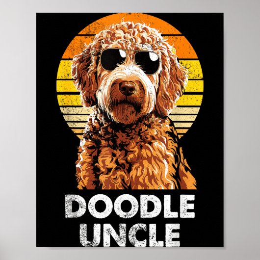 Poster Oncle drôle de doodle rétro cool propriétaire de c (Devant)