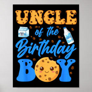 Poster Oncle du garçon de la fête d'anniversaire Lait et