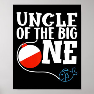 Poster Oncle du grand garçon de pêche premier anniversair