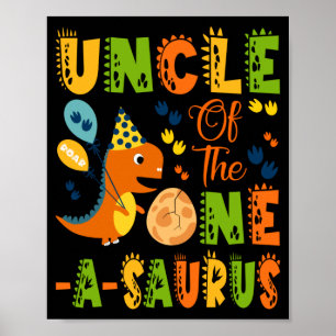 Poster Oncle du One-A-Saurus 1er Anniversaire Dinosaure