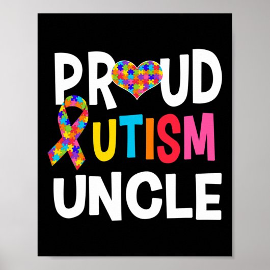 Poster Oncle fier de l'autisme Sensibilisation à l'autism (Devant)