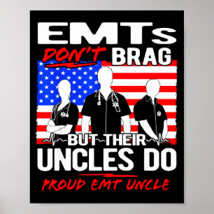 Poster Oncle fière Emt - Citation drôle de famille Ems Em