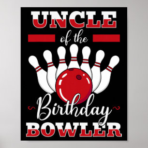 Poster Oncle Of The Birthday Bowler Anniversaire Bowling