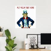 Poster Oncle personnalisable Sam ~ Vintage (Bureau à domicile)