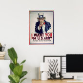Poster Oncle Sam Army 1915 Imprimer (Bureau à domicile)